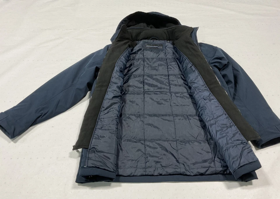 Weatherproof Men’s Navy Blue Insulated Jacket with Hoodie, Size L - Image 2 of 4