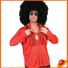 Camicia con Rouge Carnevale Uomo Hippy Dance 70s 