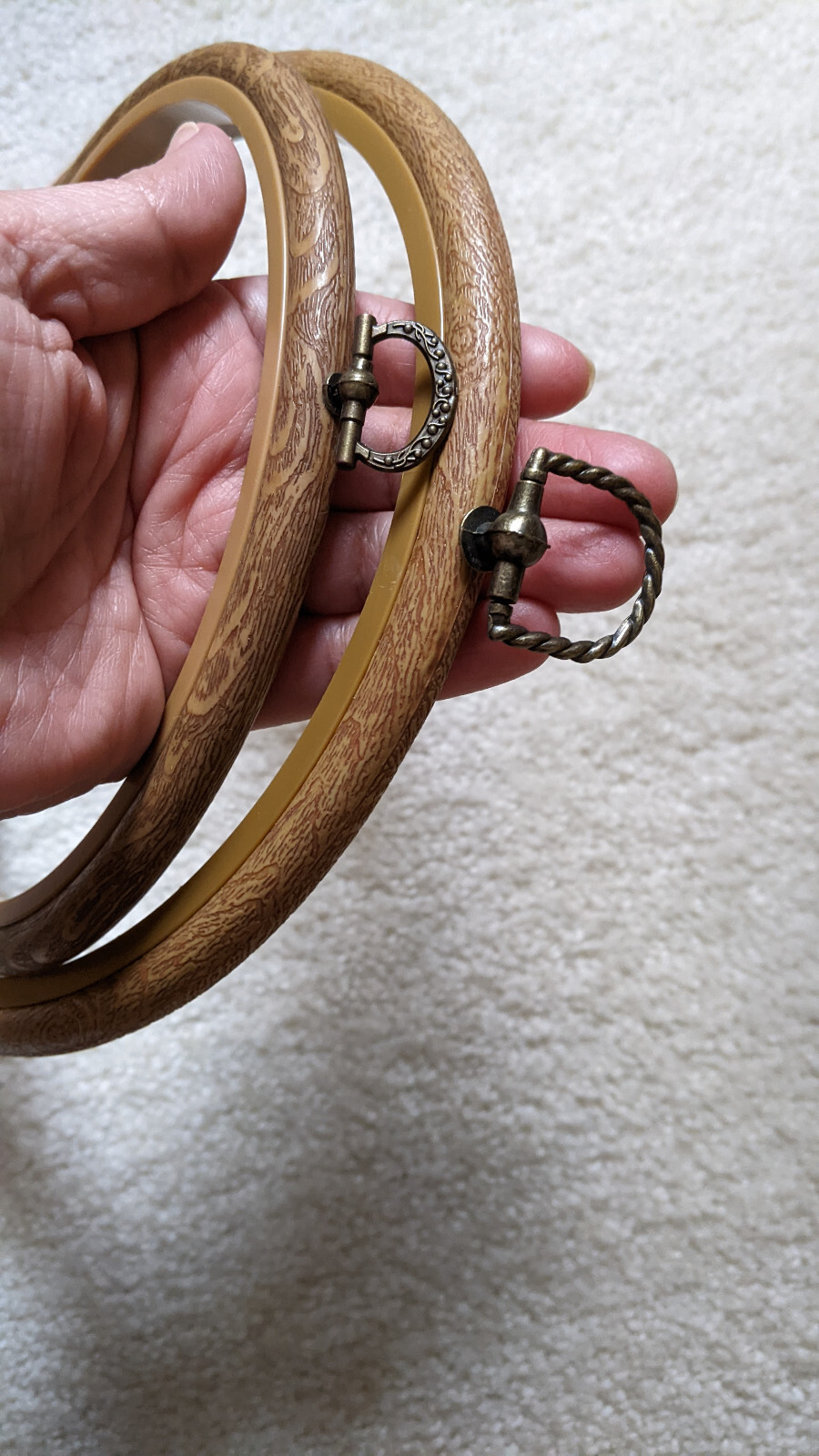 Faux Wood Flexi Embroidery Hoops Cross Stitch Frames Lot Of 2