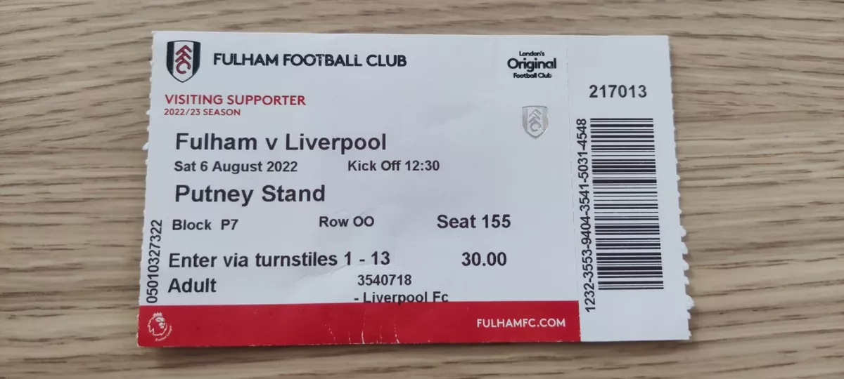 Ticket 2022 Darwin Nunez Liverpool FC 1st Premier League Goal eBay
