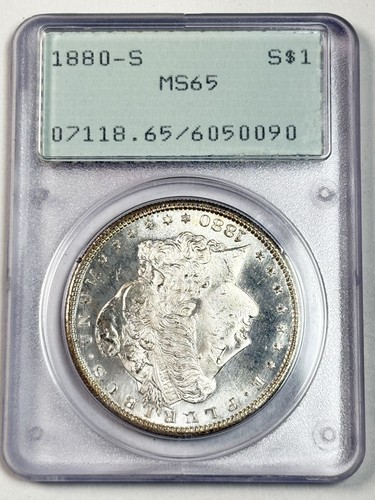 1880 S Toned Morgan $💎PCGS MS 65 OGH Rattler Holder💎Vibrant Rainbow 💎💎VIDEO - Bild 7 von 12