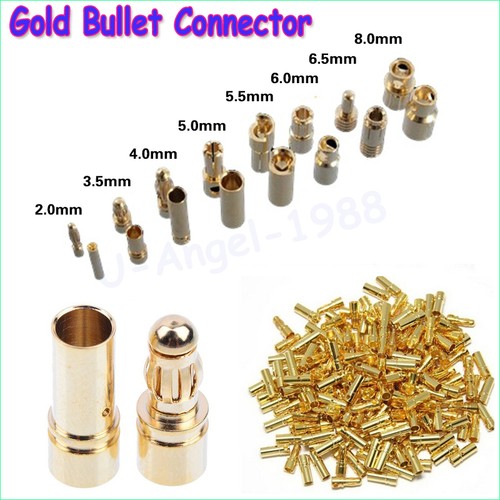 20 pairs Gold Bullet Banana Connector plug for ESC Lipo RC battery Plugs - Picture 1 of 4