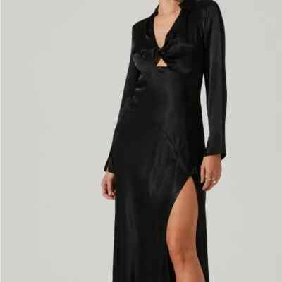 dress with long neck scarf Long Sleeve Velour Gown With Scarf 12 / Merlot
