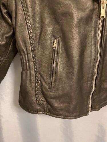 Xelement Womens Motorcycle Gear Leather Jacket Sz XL BLACK Zip Lined Braided NEW - Picture 8 of 16
