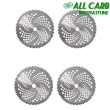 4 Pack -10" x 80T Carbide Tip Brush Blades – for Cutter, Trimmer, Weed Eater