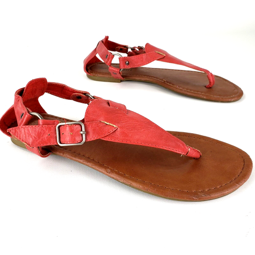 Madden Girl Women's Shoes Size 8 Red Thong Sandal - Picture 2 of 7