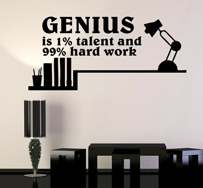 Wall Decal Genius Talent Words Quote Motivation Inspiration Science Vinyl ed1475