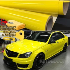 72" x 60" Super Gloss Yellow Vinyl Film Wrap Sticker Air Bubble Free 6ft x 5ft