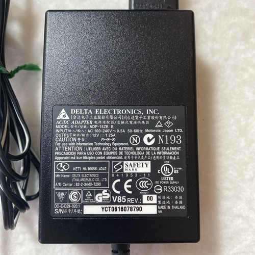 Adaptador de CA 12V 1.25A Modelo ADP-15ZB Delta Electronics Fuente de Alimentación Negro - Imagen 4 de 4