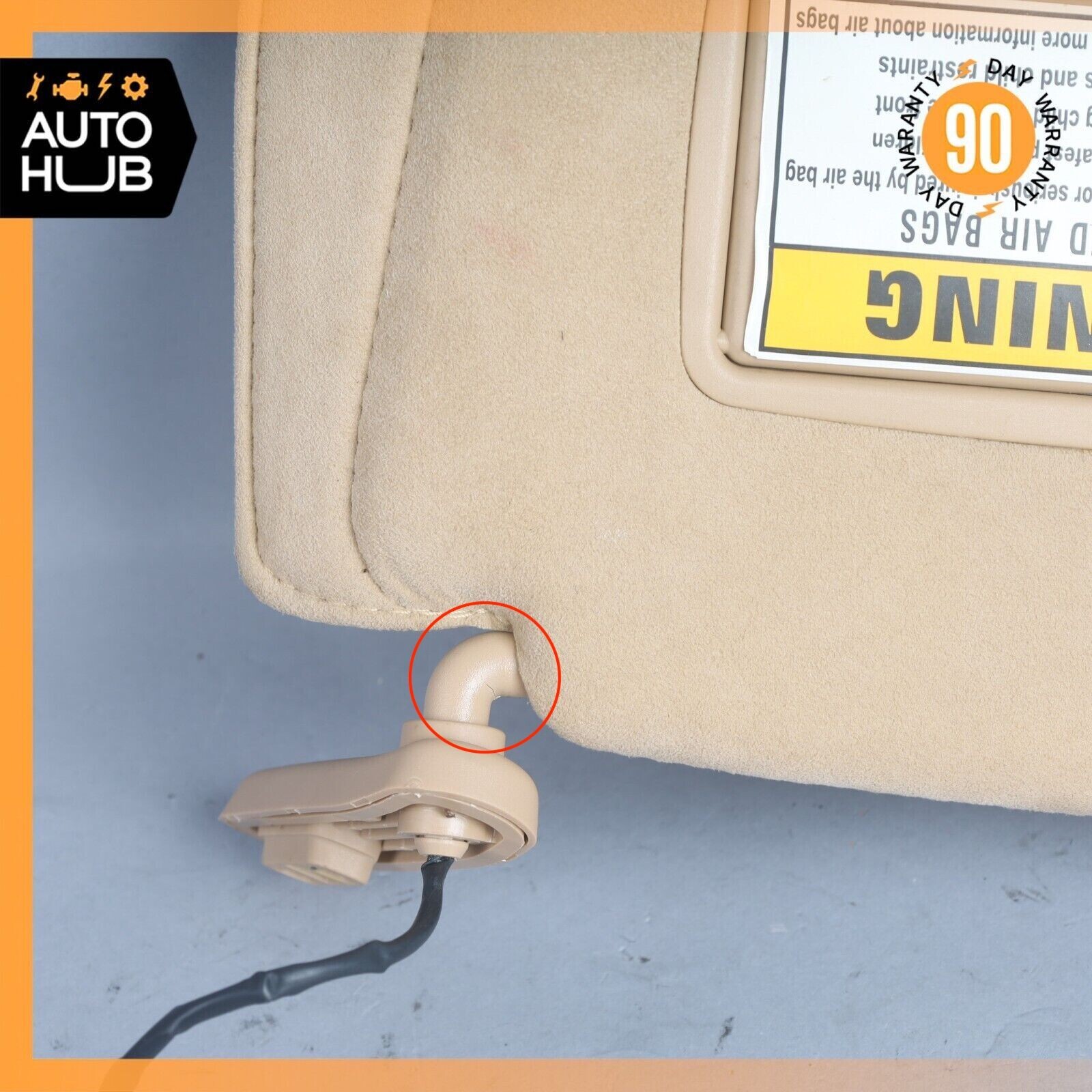 03-19 Maserati Quattroporte S Right Passenger Side Sun Visor Shade Suede OEM 79k