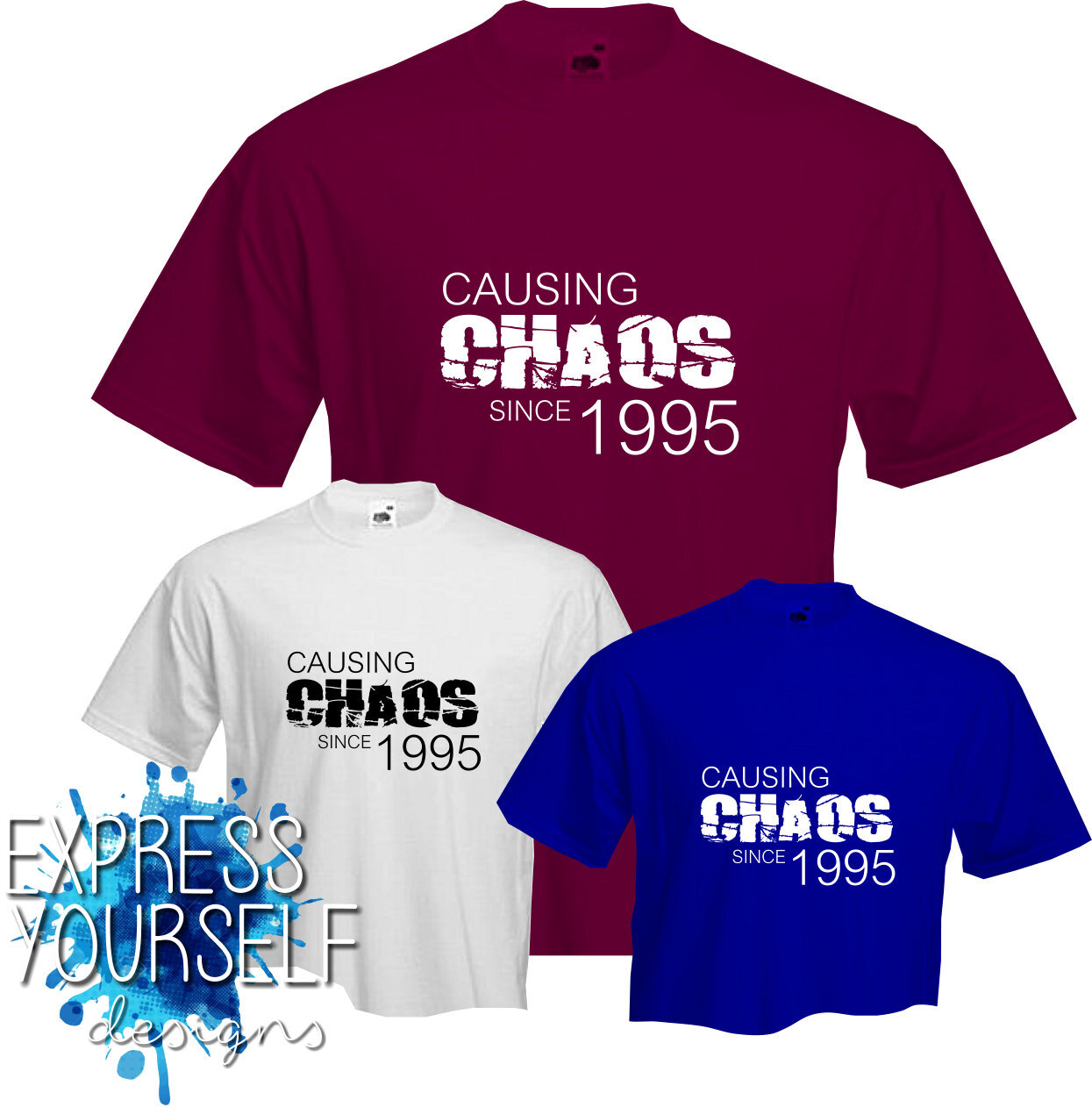 ALTRA CAUSING CHAOS 1994 T Shirt 30° COMPLEANNO (2024) Divertimento Regalo NUOVA
