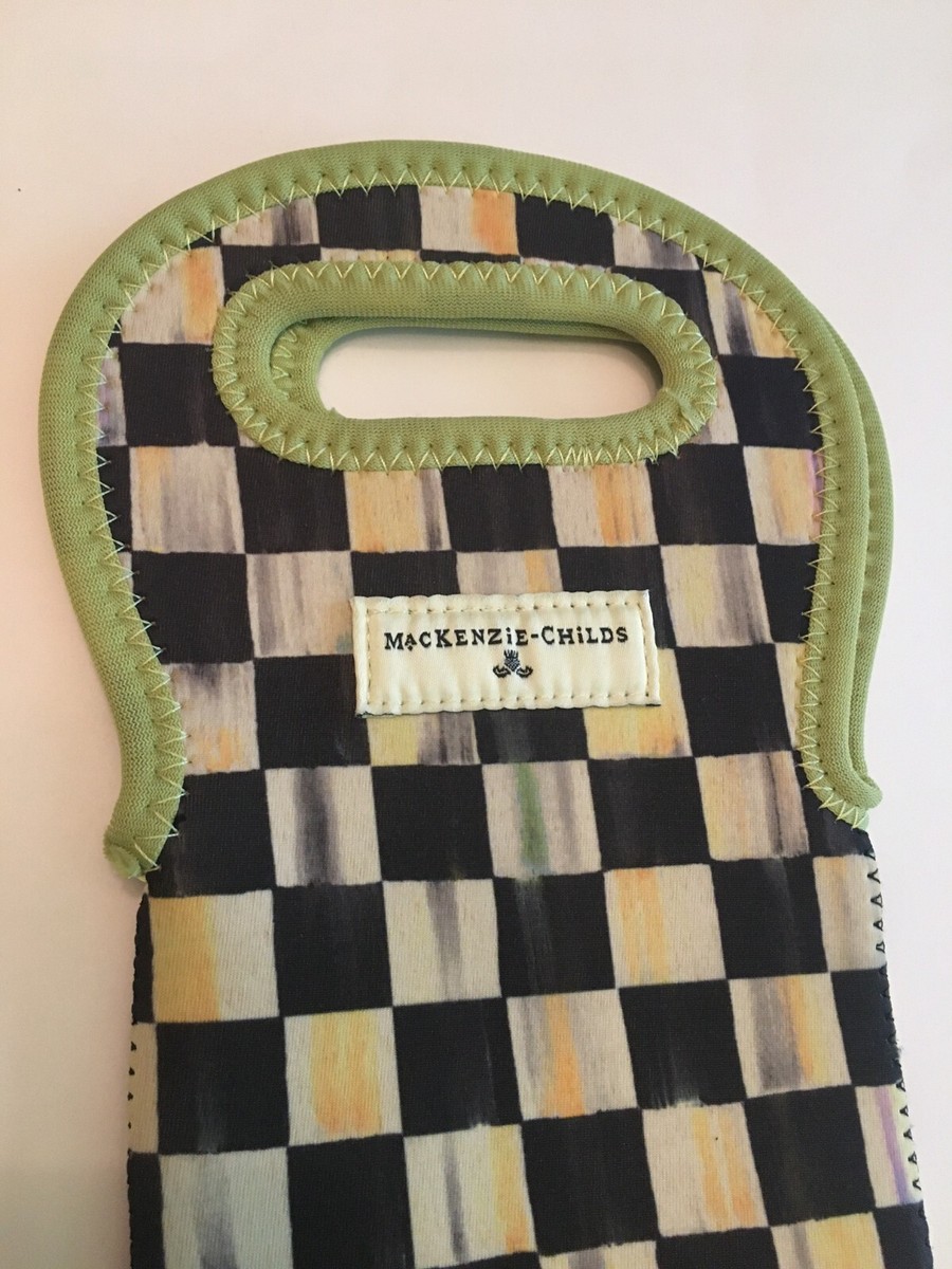 NWoT MACKENZIE CHILDS COURTLY CHECK WINE TOTE ICONIC DESIGN  display picture 3
