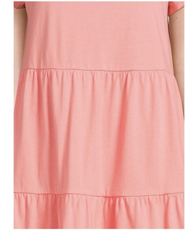 Time and Tru Damen Größe Small Kurzarm Stufen Strick Koralle Rose Rosa - Bild 5 von 6