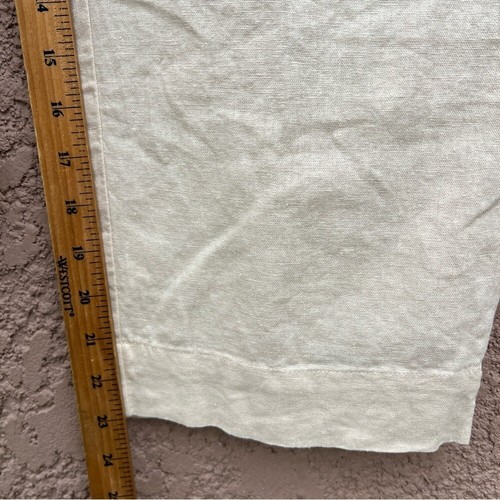 Anne Klein Linen Viscose Pants Size Large Women's Neutral Ivory Trouser w Belt - Picture 11 of 11