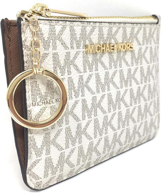 Brand New Michael Kors Jet Set Travel Small Leather Top Zip Coin