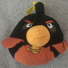 Commonwealth Angry Birds Plush Space Black Bomb Bird 8  No Sound Fire