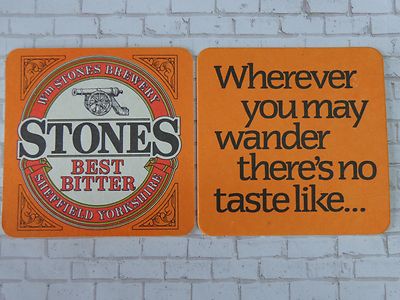 Beer Coaster ~ Wm STONES Brewery BEST BITTER ~ Yorkshire, England - Canon Design