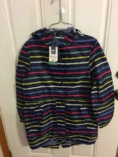 JOULES Raincoat Packable Women's RIGHT AS RAIN SIZE 2 MultiColored Stripes
