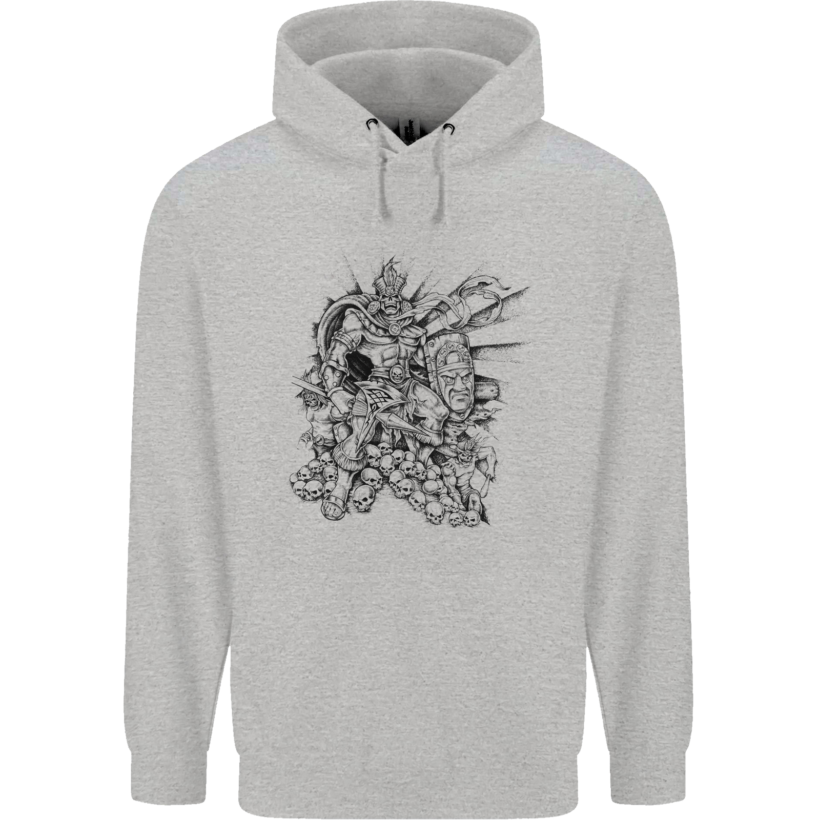 Inca Warrior Skull Gym Martial Arts MMA Axe Mens 80% Cotton Hoodie