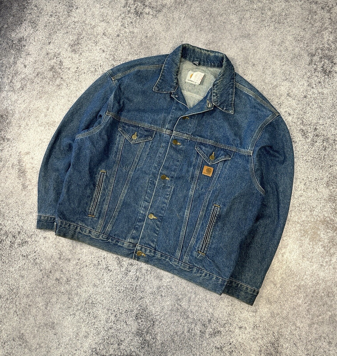 vintage carhartt denim jacket Streetwear Made In USA XL Rare