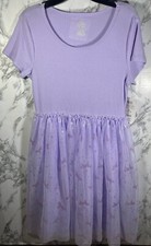 Wonder Nation Girls lilac bud tutu dress Size XL 14-16 Short Sleeve flaw see