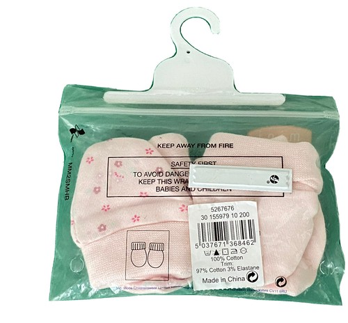 BABY NEWBORN GIRLS Soft Hat Caps x2 and Scratch Mitts X2 COTTON By Carters NEW - Picture 11 of 12