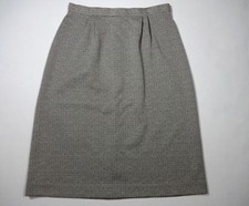 Vintage Sears Polyester Knit A-line skirt 28 waist Grey Brown Green