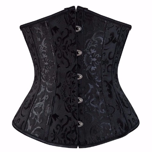 Sexy corsé satinado debajo del busto bustier cintura ceñido modelador corsé talla grande EE. UU.