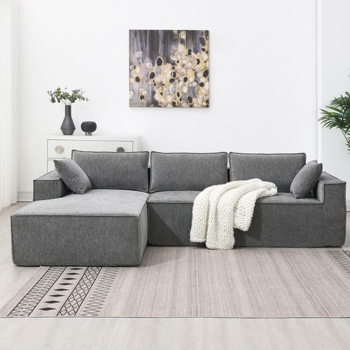 111.5*72" Minimalist Style Modular Sectional Sofa,Wrinkle-resistant Chenille Cou - Picture 27 of 72