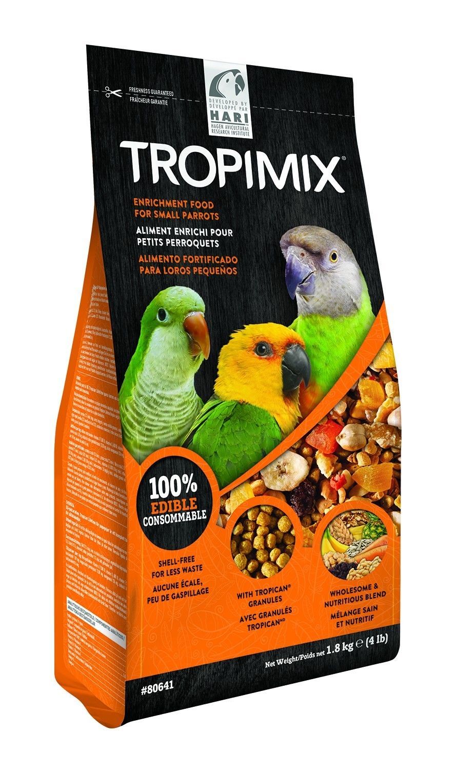 HAGEN HARI TROPIMIX 1.8KG  SMALL PREMIUM PARROT FOOD WITH GRANULES & FRUIT 80641