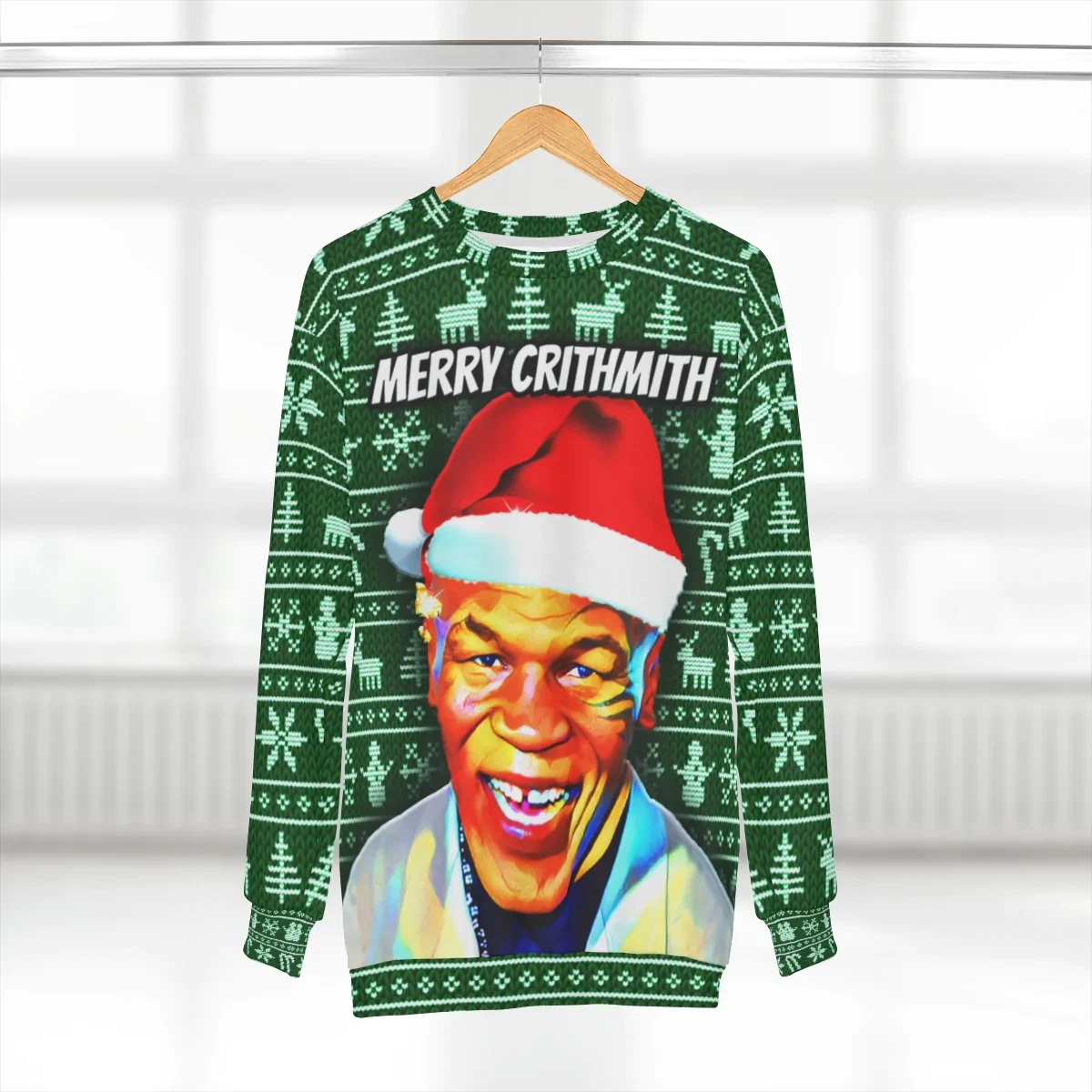 Mike Tyson UGLY CHRISTMAS SWEATER “Crithmith” Lisp Funny Xmas Party Sweatshirt