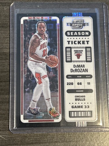 2022-23 Panini Contenders Optic DeMar DeRozan Season Ticket Black Pandora SSP