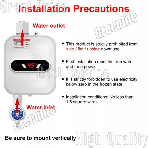 Chauffe Eau Instantané Electrique, 220V 3500W Chauffe-Eau éLectrique Instantané - Picture 9 of 15