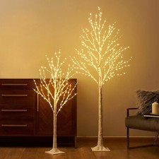1.2M/1.8M Lighted Birch Tree Artificial White Birch Twig Tree Christmas Decors