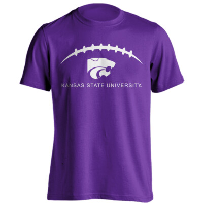 Kansas State University Wildcats Laces Out Football Short Sleeve T-shirt  Tee