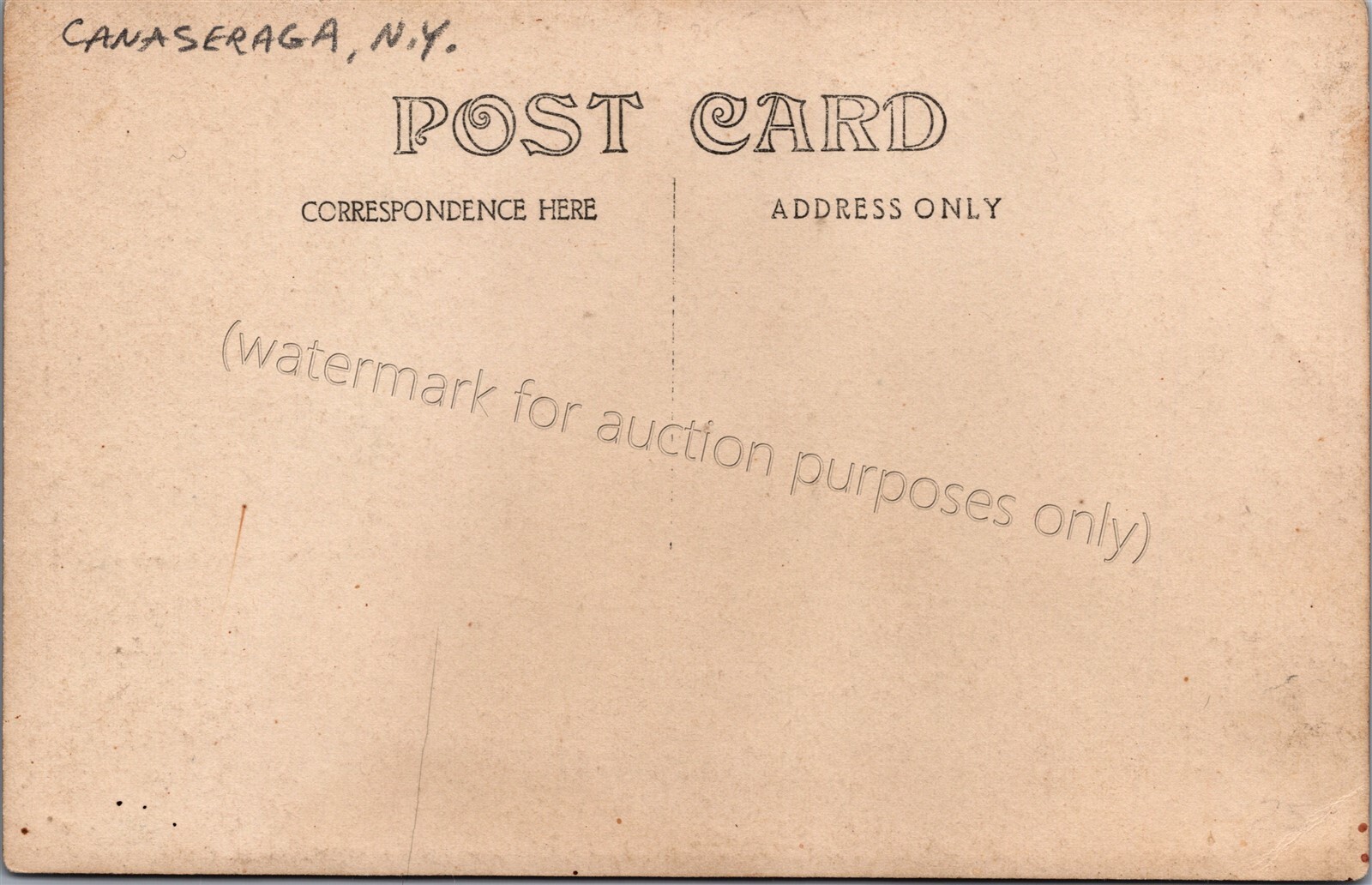 Canaseraga, NY RPPC Depot Street, vintage New York Real Photo Postcard