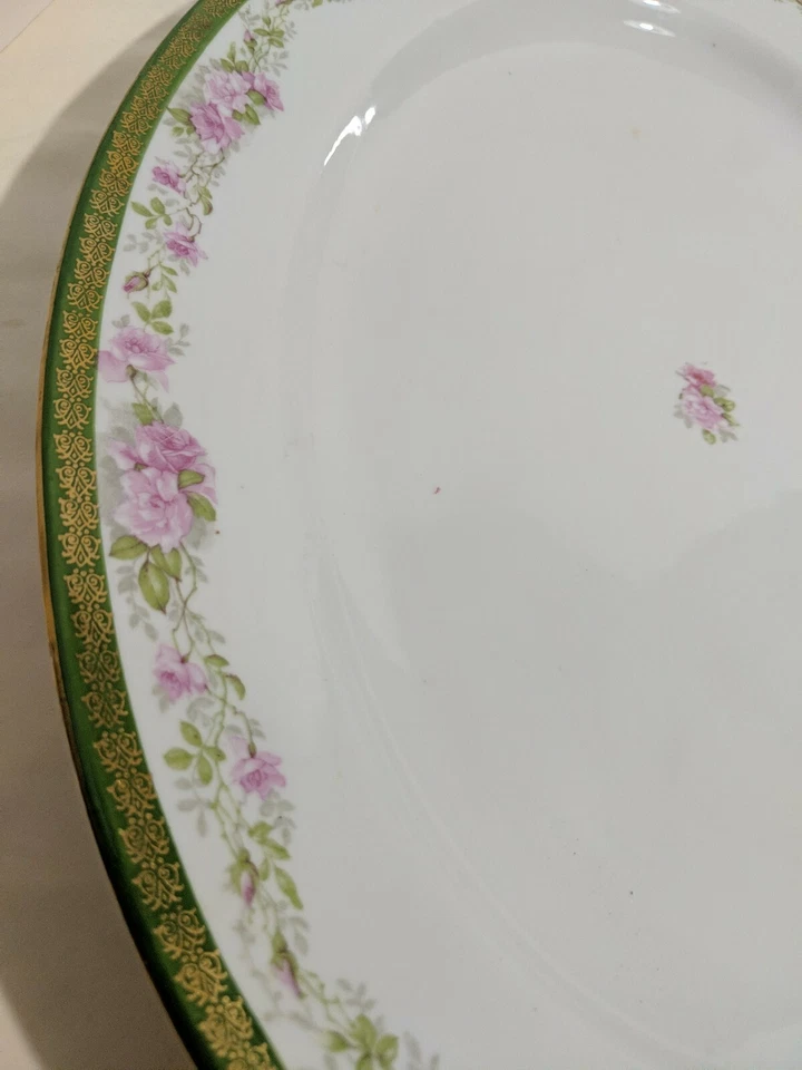 Austria Serving Platter 16 1/2 " x 12" white with multicolor floral design. - Image 2 of 4