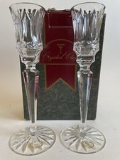 Set Of 2 Crystal Wine Stemmed Glasses Champagne Crystal Clear