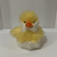 Vintage Russ Baby WADDLES Duck Yellow White Soft Fuzzy Chubby 8