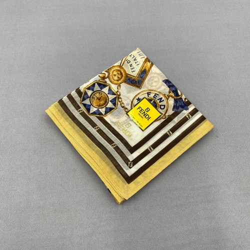 NWT FENDI Handkerchief Scarf Vintage Watch Motif Luxury Neckerchief Bandana 17" - Picture 5 of 5