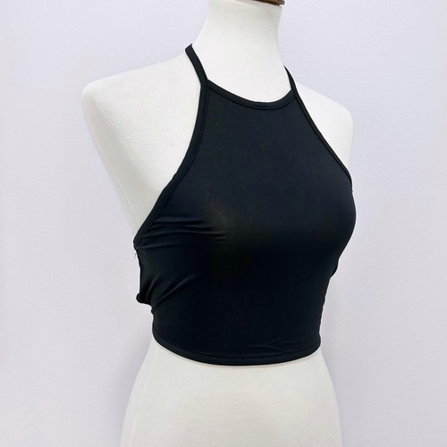 Schwarzes Träger-Crop-Top Criss Cross rückenfrei Neckholder Damen Größe M - Bild 8 von 12