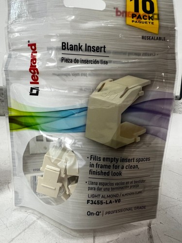 CASE OF 40 Legrand On-Q Professional Light Almond Blank Inserts F3455-LA-V0 - Picture 2 of 7