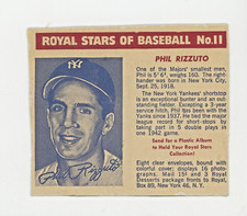 1950 Royal Desserts Pudding Box Card #11 Phil Rizzuto HOF Blue Tint Sharp!