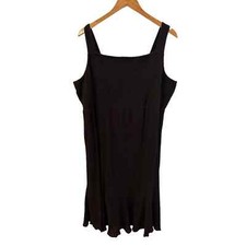 Lane Bryant Black Midi Dress with Straps and Smocked Chest Sundress Size 22