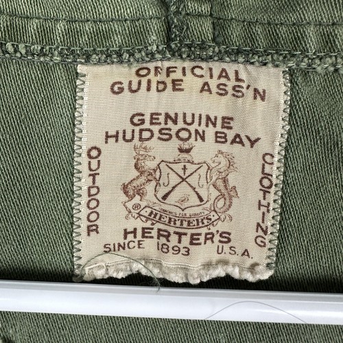 Vintage Hudson Bay Herters Field Jacket Mens L Green Camouflage Scovill 50s 60s - Picture 4 of 18