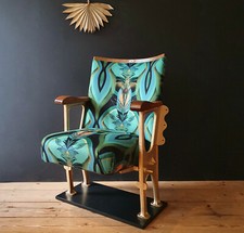 Refurbished vintage cinema seats in Soltar Ink fabric, single seater version
