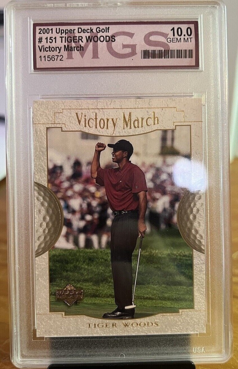 2001 Upper Deck - Victory March #151 Tiger Woods GRADED 10 GEM  display picture 1