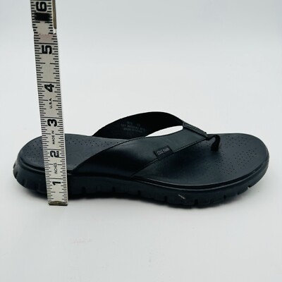 Cole Haan Zerogrand Flip-Flops Thong Sandals Black Leather Upper