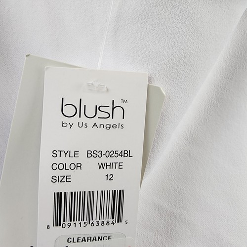Blush by US Angels Lace Illusion Neckline Skater Dress Girls' 12 White Back Zip - Picture 9 of 13