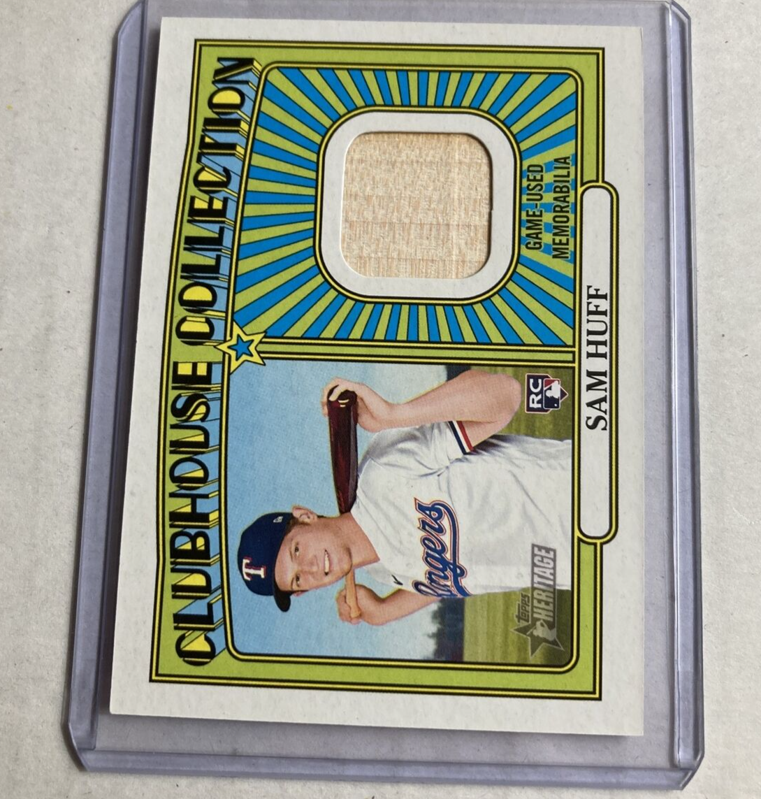 2021 Topps Heritage High Number SAM HUFF Bat Relic Clubhouse